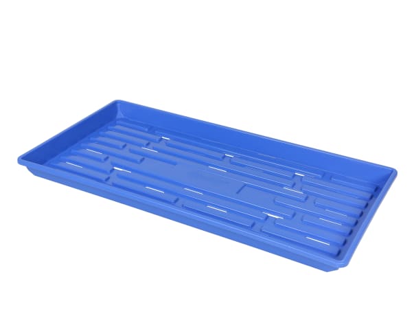 Blue Shallow Heavy-Duty Bottom Trays with Drain Holes