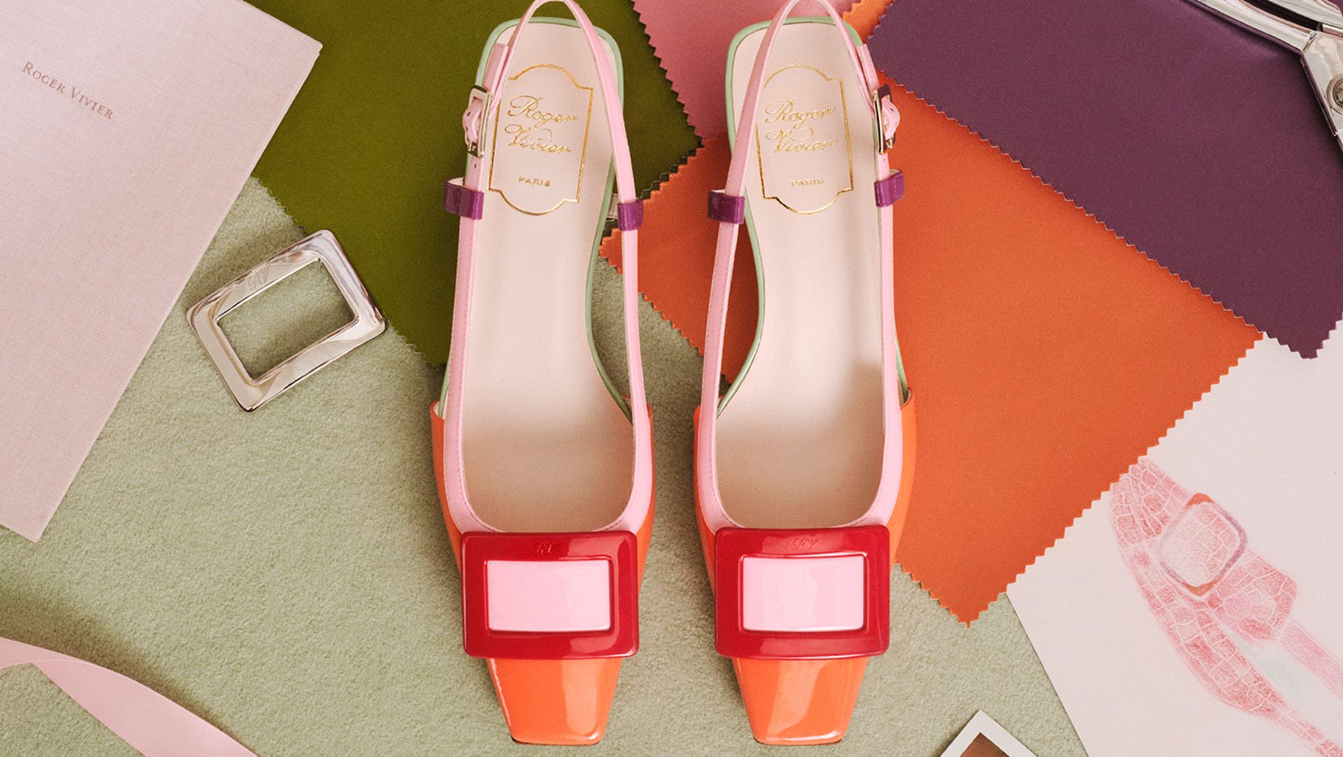 Escarpins Slingback Belle Vivier en Cuir Verni