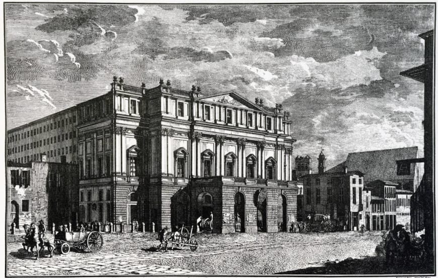 View of the Teatro Grande alla Scala