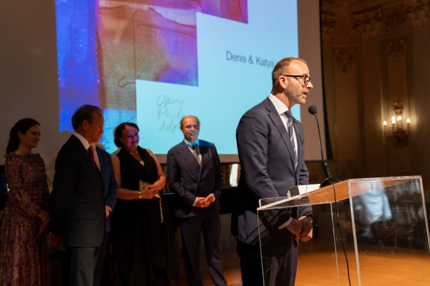 (From left to right) Edilia Gänz, Director of FEDORA, Jérôme-François Zieseniss, President of FEDORA Valérie Chevalier, General Director of Opéra Orchestre national Montpellier Philippe Donnet, CEO of Generali Group David Devan, David B. Devan General Director & President