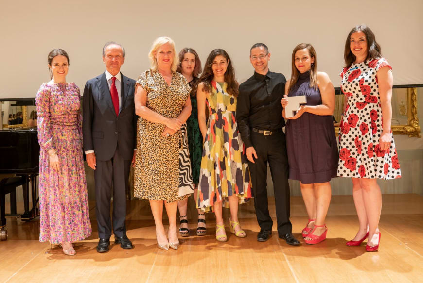  (From left to right) Edilia Gänz, Director of FEDORA, Jérôme-François Zieseniss, President of FEDORA, Barbara Gessler, Head of Unit Creative Europe of the European Commission, Rhian Hutchings, Chair of RESEO - European Network for Opera, Music & Dance Education, Ann Kristin Sofroniou, Musician & Artistic Associate of the Learning and Participation Department, Giorgos Matskaris, Special Associate to the GNO Artistic Director,  Niki Xenou, Artistic Associate National Opera of Greece - Εθνική Λυρική Σκηνή – Development & Fundraising,  Hannah Griffiths, General Manager, Birmingham Opera Company