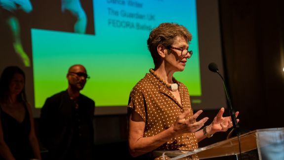 (From left to right) Helen Shute, Chief Executive & Executive Producer of Rambert, Benoit Swan Pouffer, Artistic Director of Rambert and Judith Mackrell, Dance Writer, The Guardian UK