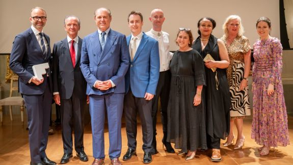 (From left to right) David Devan, David B. Devan General Director & President Jérôme-François Zieseniss, President of FEDORA Philippe Donnet, CEO of Generali Group Ted Huffman, Stage Director