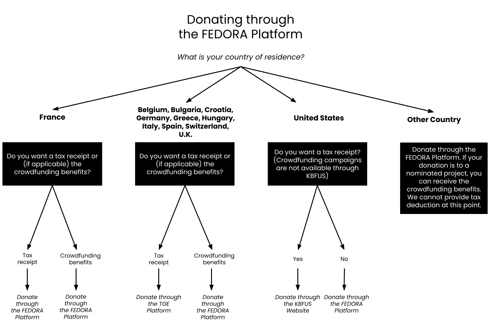 Donating through the fedora platform - Figure