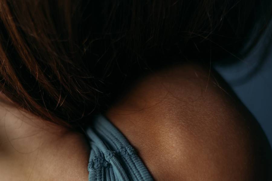The shoulder of a woman
