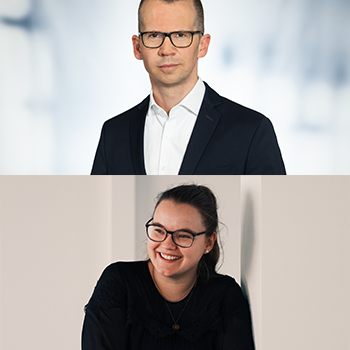 Portraits von Lisa Weber und Michael Mehren, Podcast-Testimonials