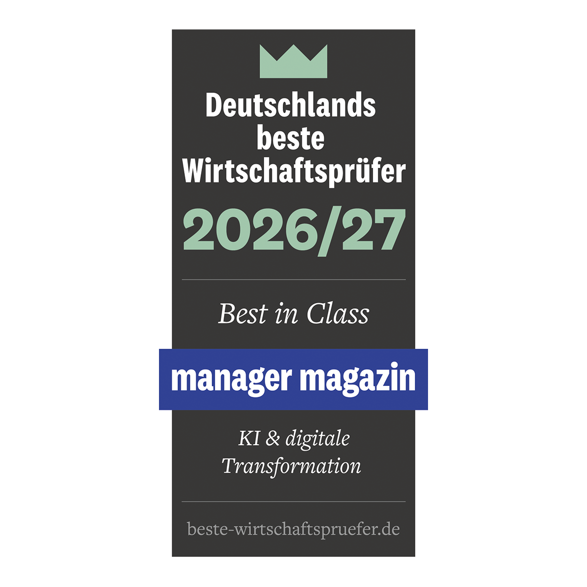 Deloitte ist „Best in Class“ Wirtschaftsprüfer 26/27 für Digitale Transformation (manager magazin)