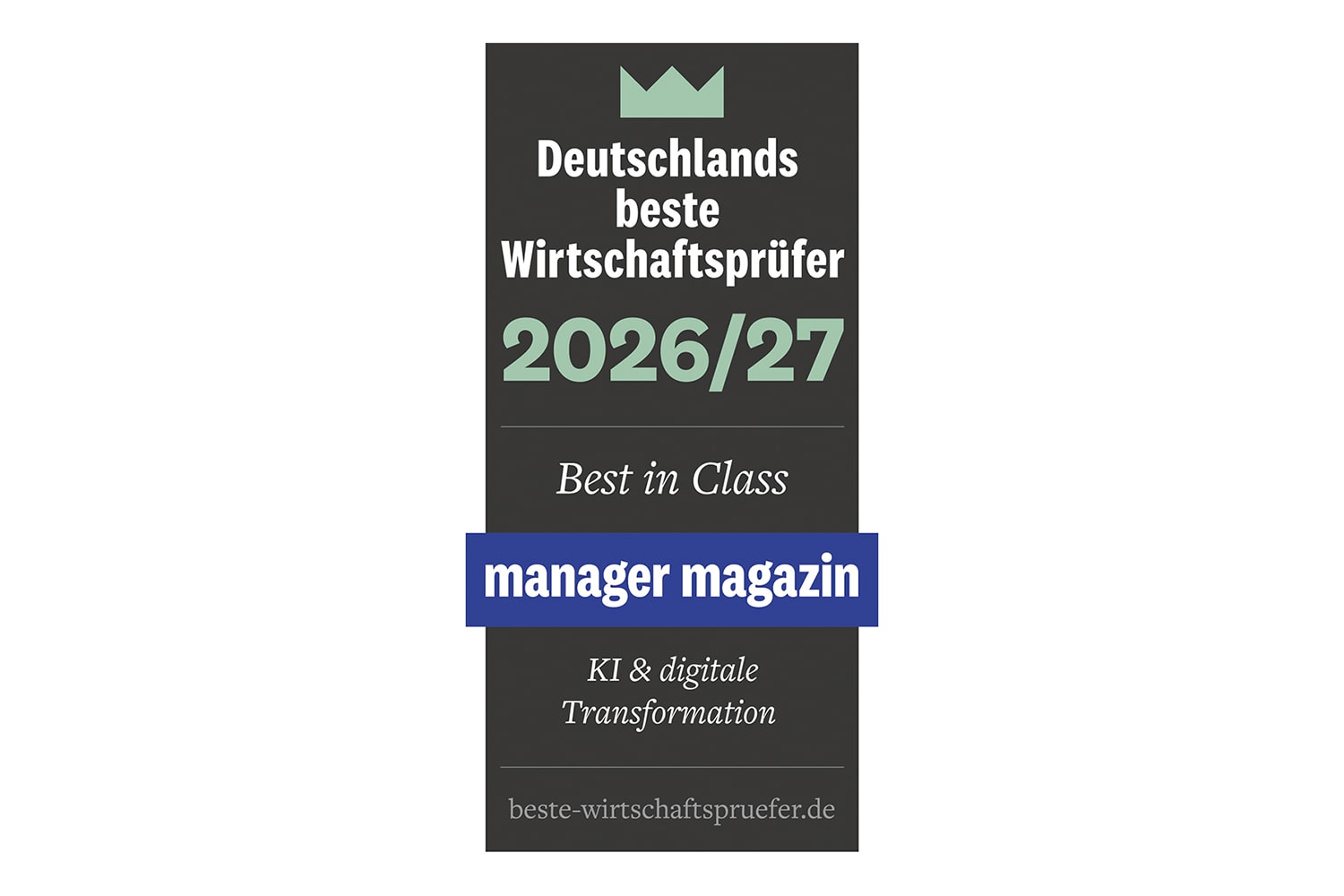 Deloitte ist „Best in Class“ Wirtschaftsprüfer 26/27 für Digitale Transformation (manager magazin)