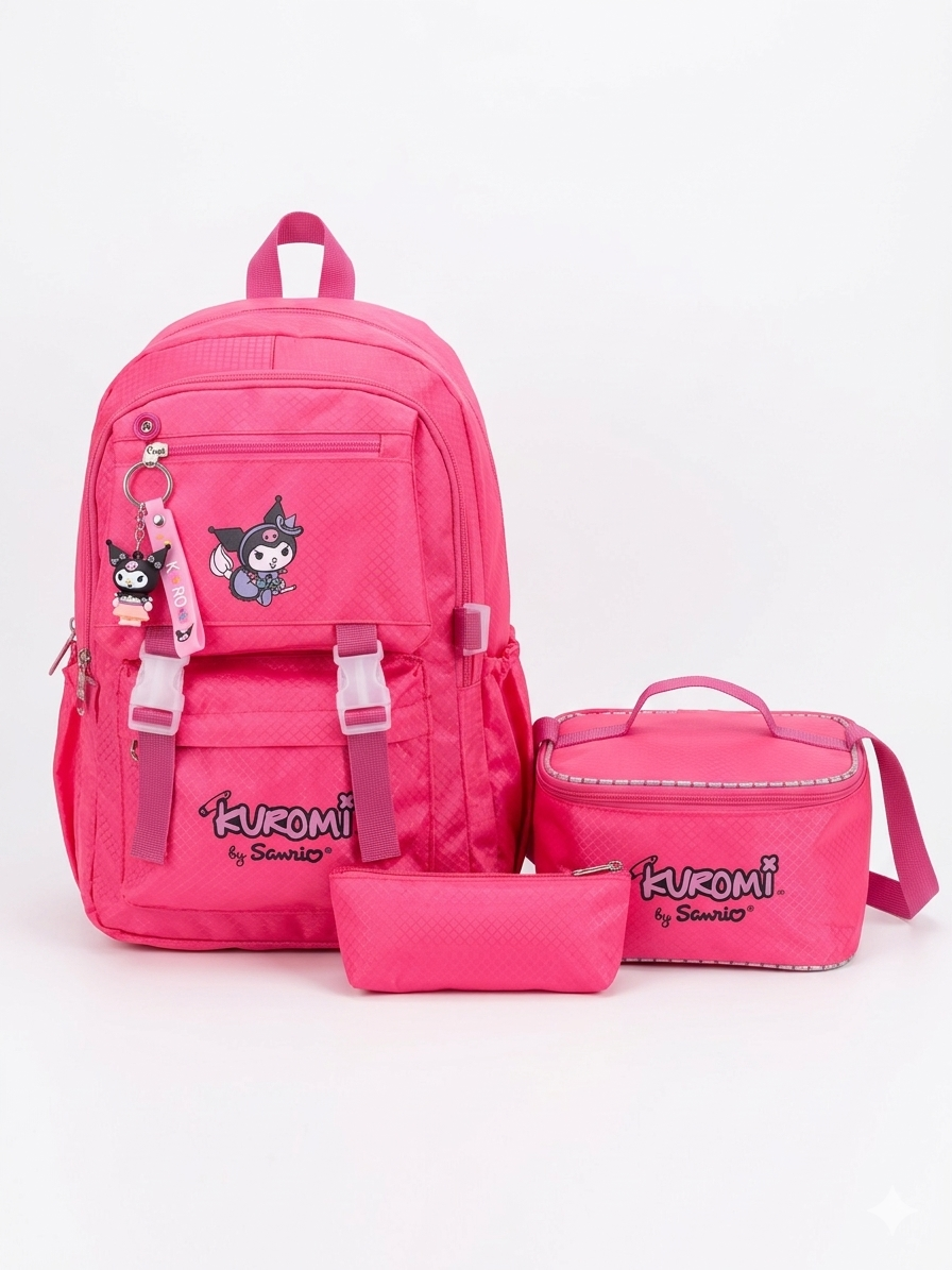 Kuromi Beslenmeli İlkokul Çantası-Fuşya