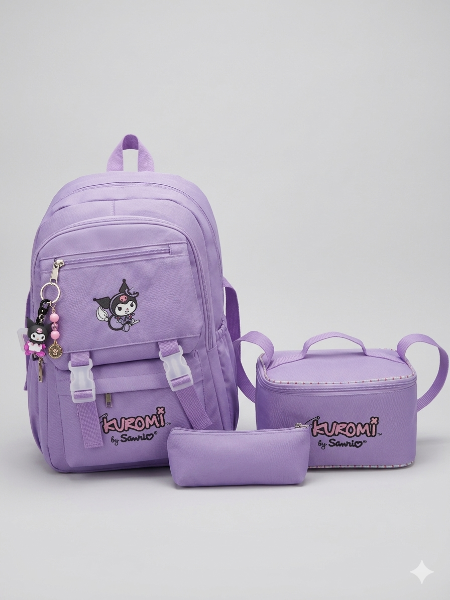 Kuromi Beslenmeli İlkokul Çantası-Mor