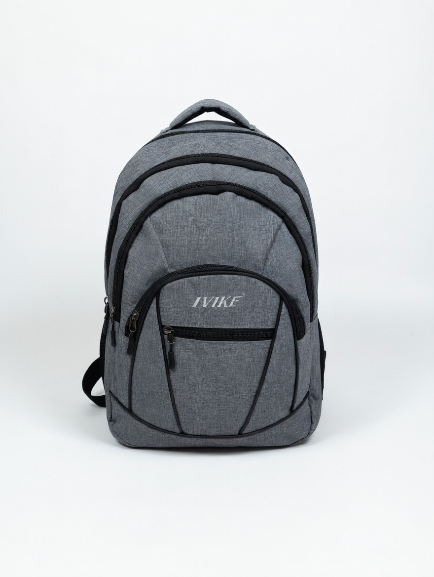 Keten Model Çok Gözlü Sırt Çantası-Gri