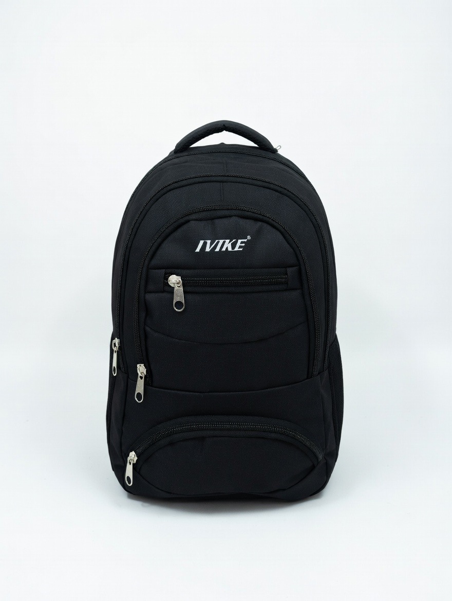 Keten Model Eğimli Sırt Çantası-Siyah