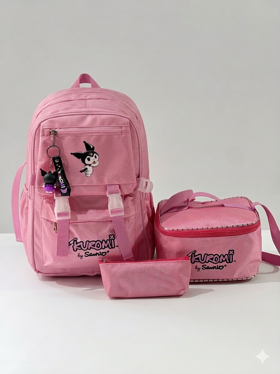 Kuromi Beslenmeli İlkokul Çantası-Pembe