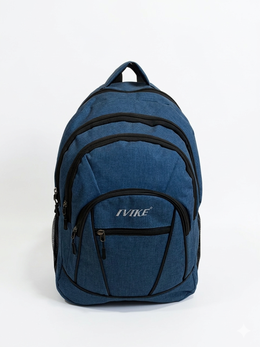 Keten Model Çok Gözlü Sırt Çantası-Mavi