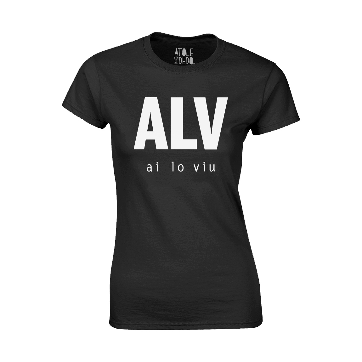 Playera Atole con el dedo Mujer Negro M