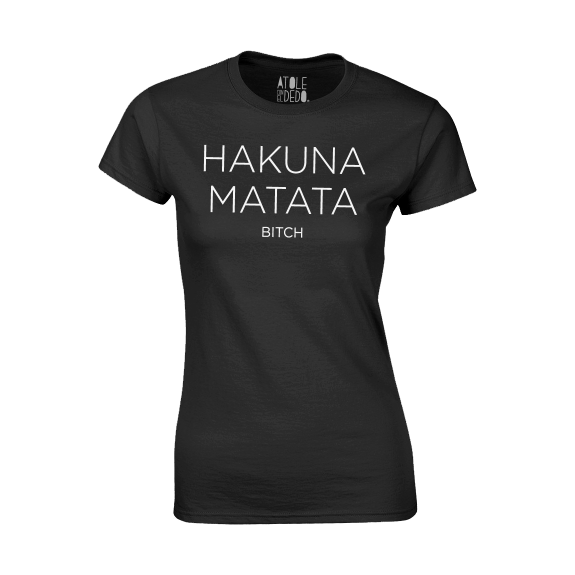 Playera Atole con el dedo Mujer Negro M