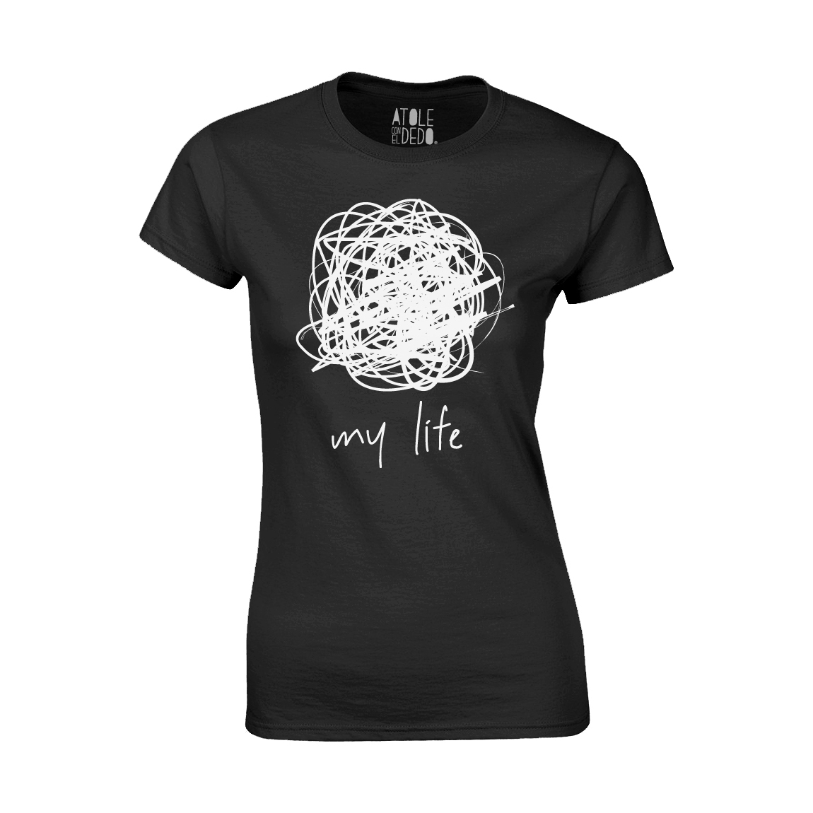 Playera Atole con el dedo Mujer Negro M