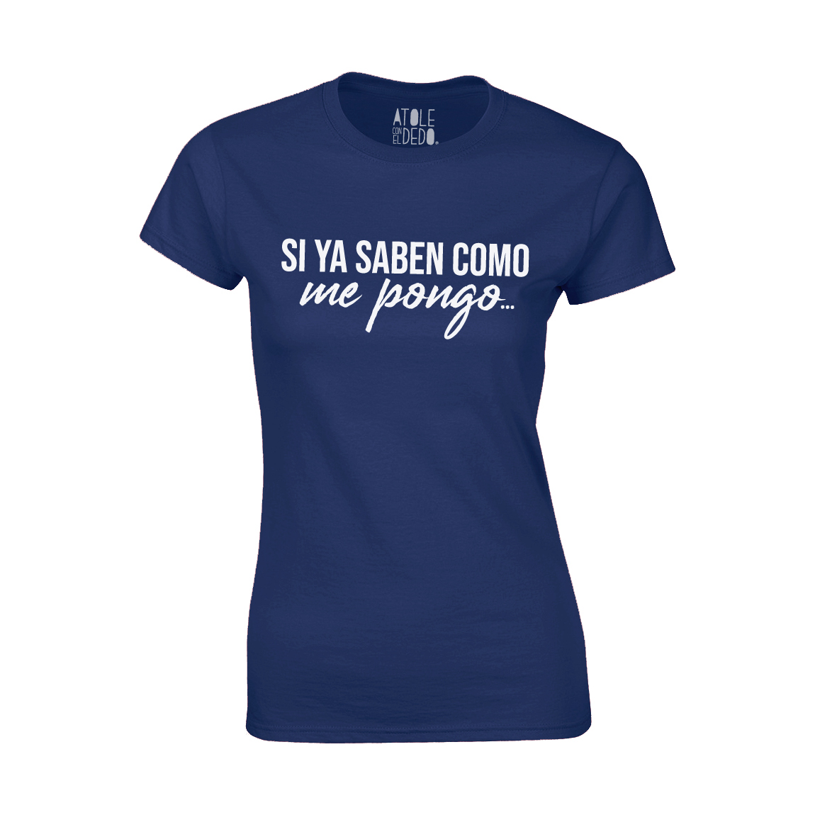 Playera Atole con el dedo Mujer Azul M