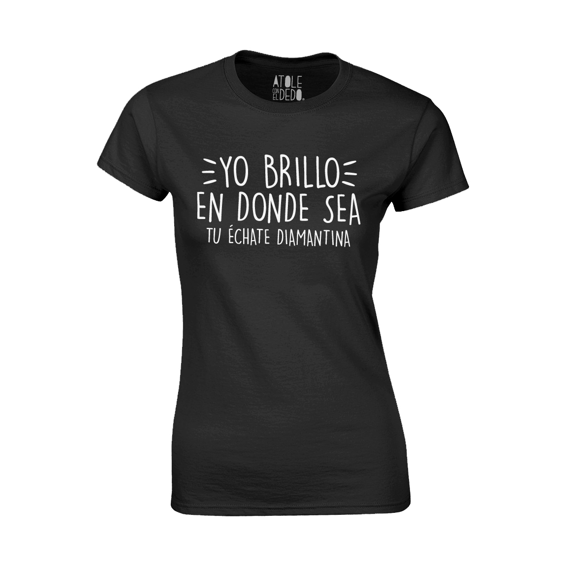 Playera Atole con el dedo Mujer Negro M