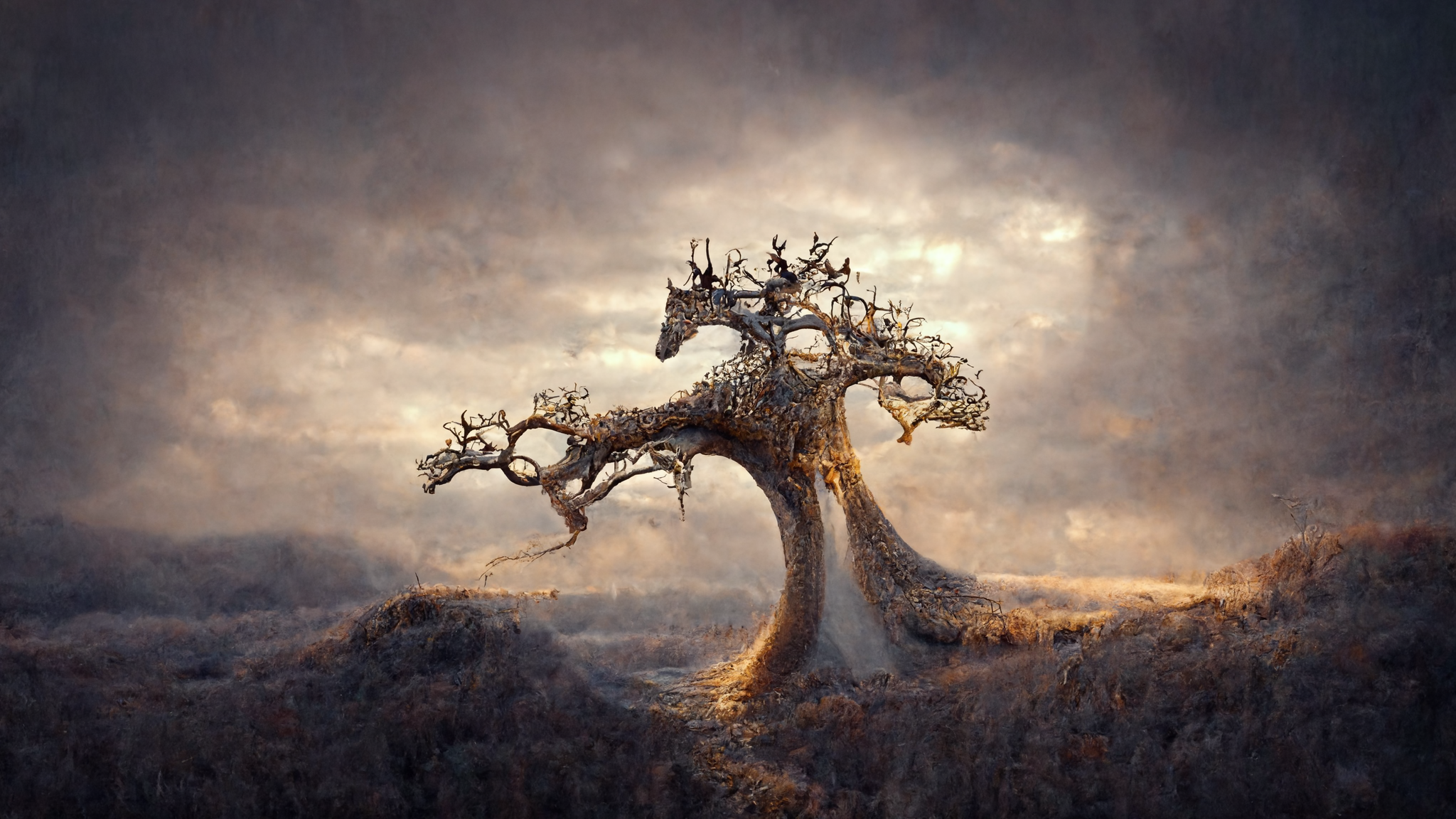 Midjourney Fantasy Trees Upscaled
