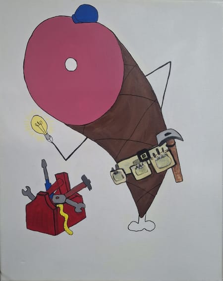 Photo de la toile 'Le Jambon Bricoleur'. (Elle est vraiment belle)