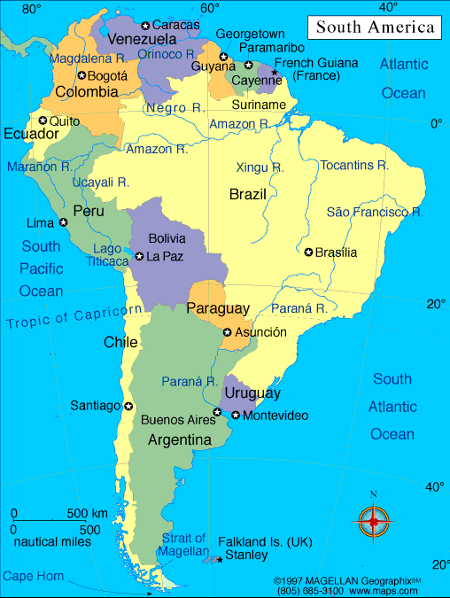 Map South America