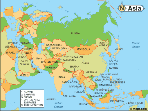 Asia On The Map