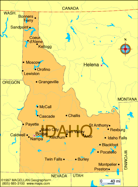 map of idaho and utah Idaho Map Infoplease map of idaho and utah