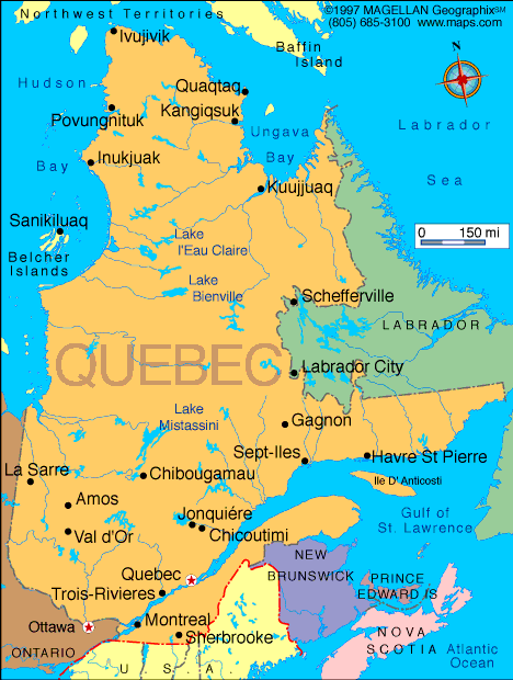 Quebec Map | Infoplease