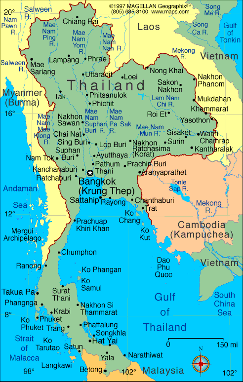 thailand tourist spot map