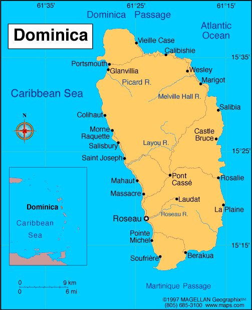 Image result for dominica map