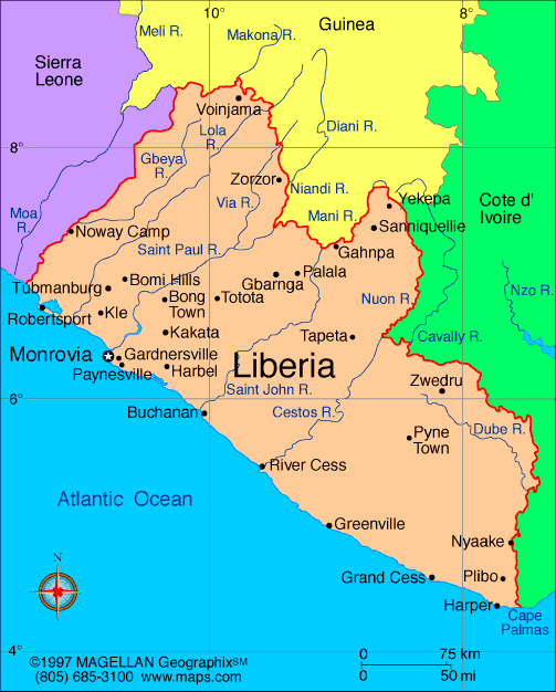 The Map Of Liberia Liberia Map | Infoplease