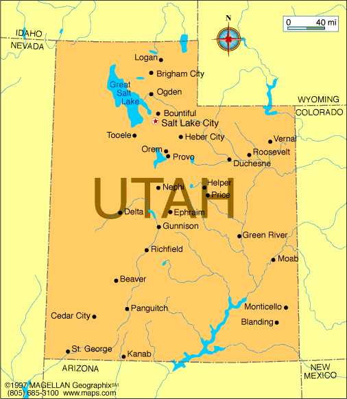 cities in utah map Utah Map Infoplease cities in utah map