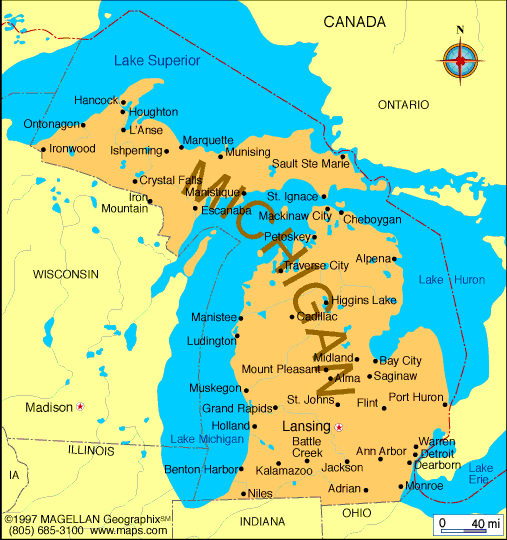 Map Of The Michigan Michigan Map | Infoplease