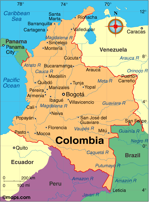 where is columbia on the world map Colombia Map Infoplease where is columbia on the world map