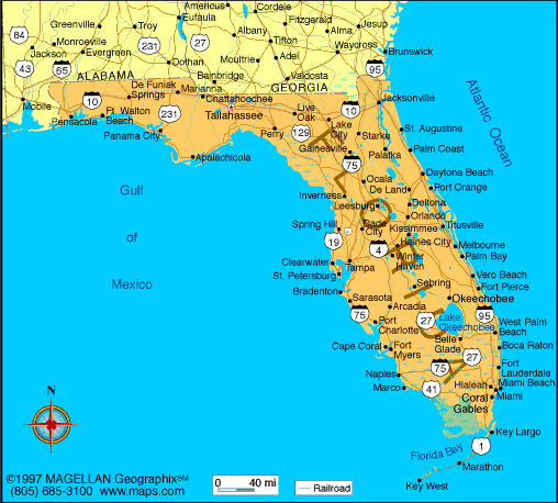 Show Me Map Of Florida Florida Map | Infoplease