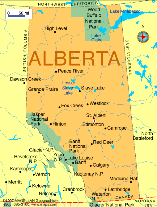 map of lakes in alberta Alberta Map Infoplease map of lakes in alberta