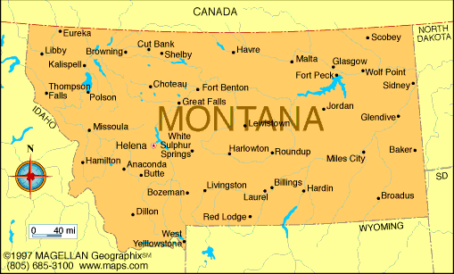 Montana On The Map Montana Map | Infoplease