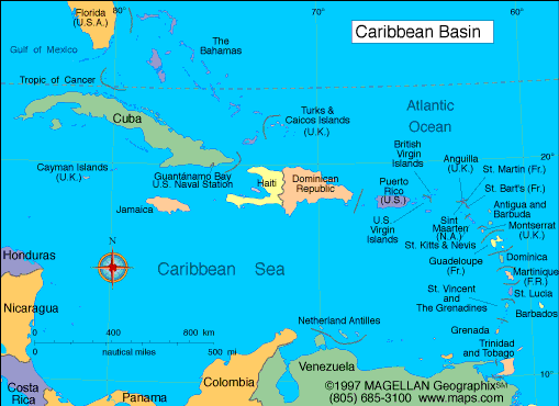 map of the carribean Caribbean Map Infoplease