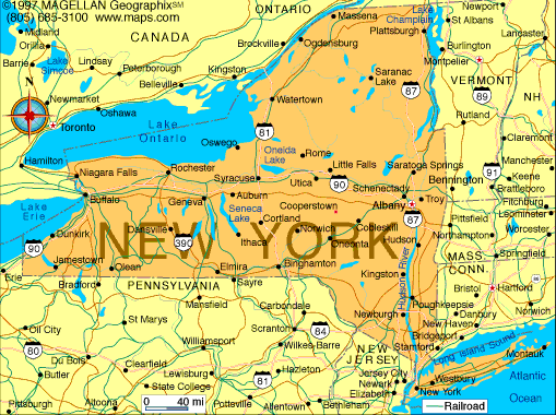 where is new york city on a map New York Map Infoplease