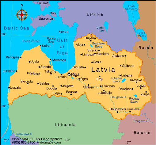 Latvia On A Map Latvia Map | Infoplease