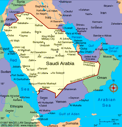 Arabia On World Map Saudi Arabia Map | Infoplease