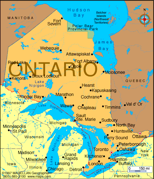 map of ontario canada Ontario Map Infoplease