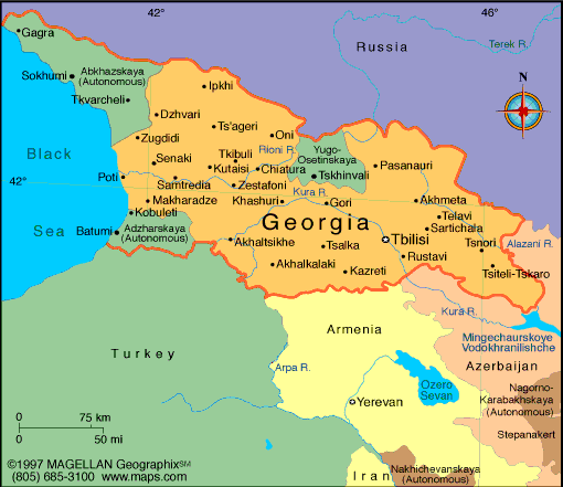 Georgia Country Map World Georgia Country Map