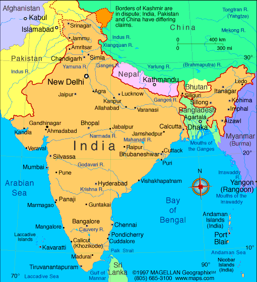 Map Of India Atlas Infoplease Com