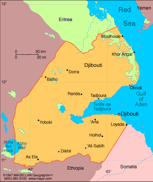 djibouti on a map Djibouti Map Infoplease djibouti on a map