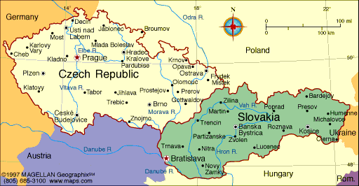 Czech Republic & Slovakia Map | Infoplease