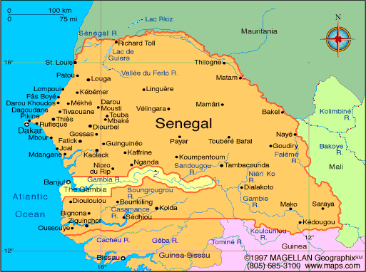 Image result for senegal map