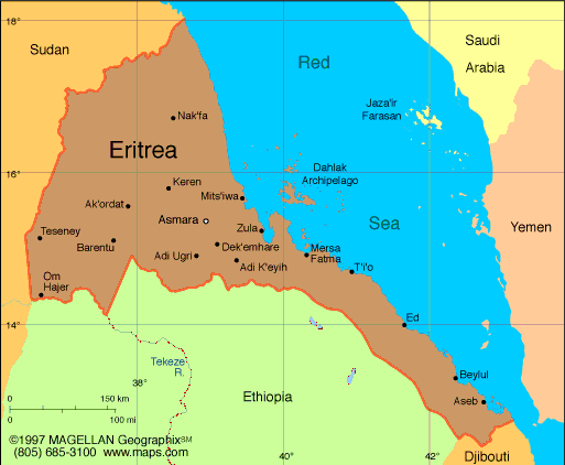 where is eritrea on the map Eritrea Map Infoplease where is eritrea on the map