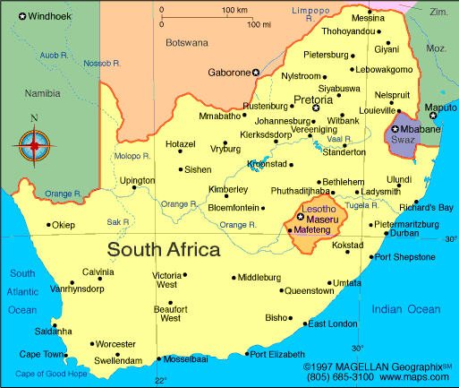 map of africa south africa South Africa Map Infoplease map of africa south africa